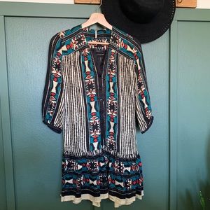 Free People Printed Drop Waist Dress